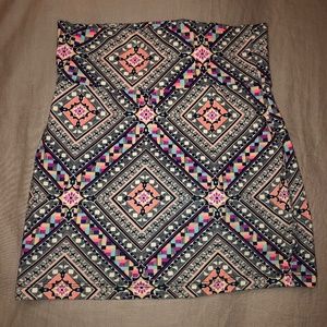 3/$15 Colorful Geometric Patterned Bodycon Mini Skirt